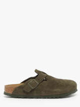 Slippers Boston Uit Leder Birkenstock Groen accessoires 1024714